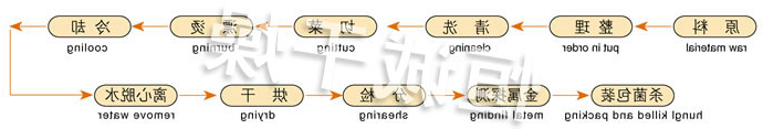 DWC系列脱水蔬菜带式干燥机工艺流程图